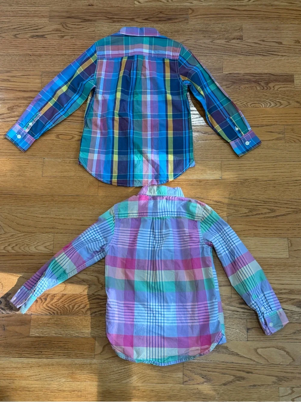 GAP Boys Size 5 Plaid Button-Down Shirts Bundle of 2 Long Sleeve
